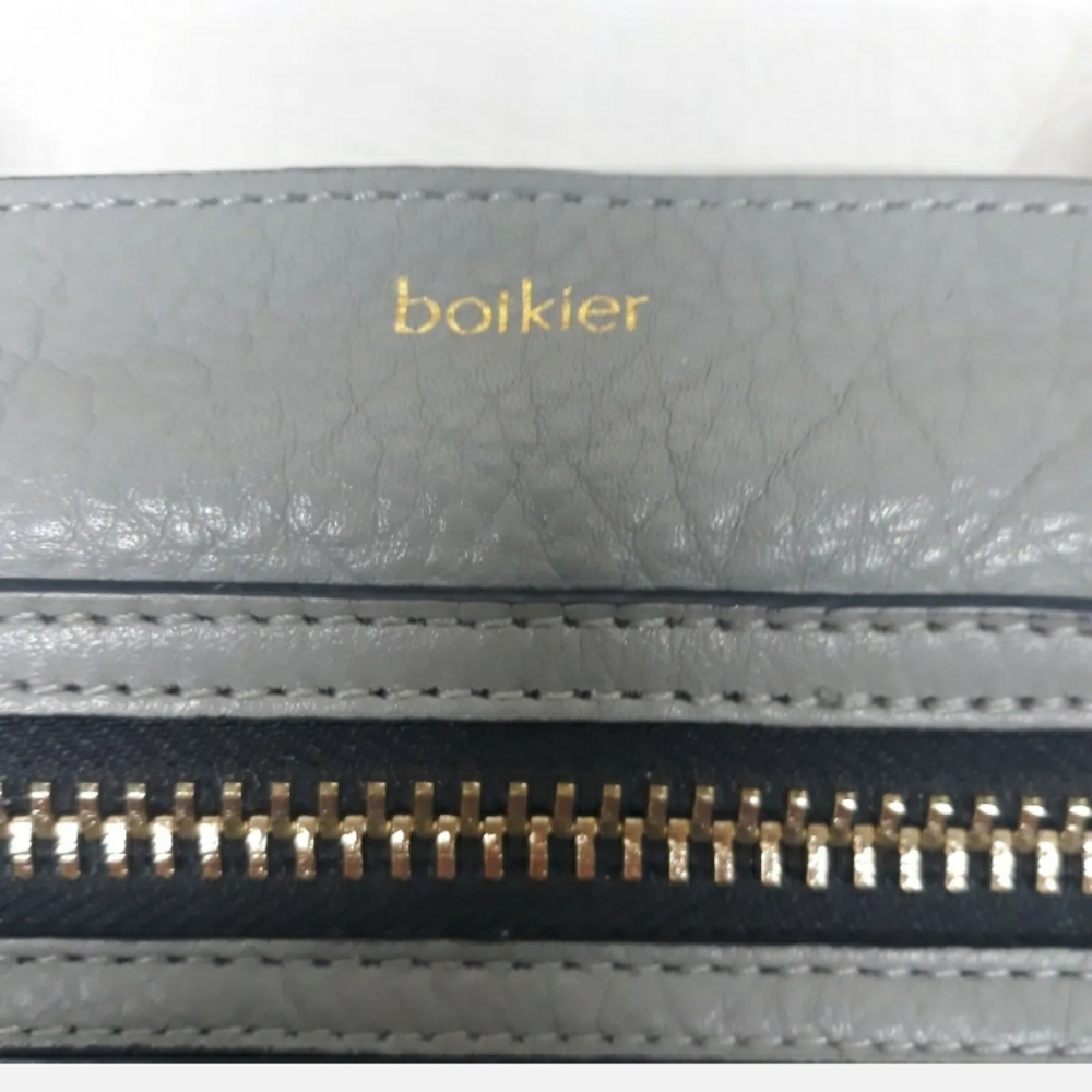 BOTKIER New York  Pebbled Leather Handbag Shoulder bag Gold Zippers Purple Liner - Picture 12 of 12